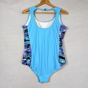 New Catalina XL 16 Turquoise Racerback One Piece Swimsuit NWT Athletic